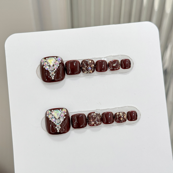 002 Handmade Luxury Press-on Nails | Reusable Custom Nail Art Set