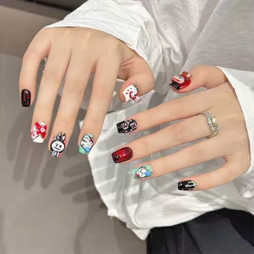 Exquisite Nail Art Accessories – Stunning Handmade Nail Studs-2075-1 Close-up of custom-made handmade nail studs, designed to elevate the look of your nails with exquisite craftsmanship.