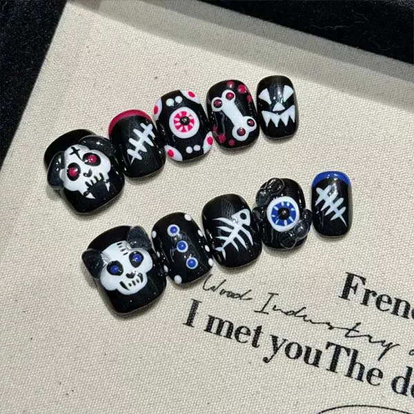 Exquisite Nail Art Accessories – Stunning Handmade Nail Studs-2376-3 Close-up of custom-made handmade nail studs, designed to elevate the look of your nails with exquisite craftsmanship