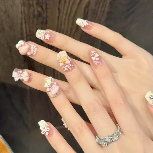 Handmade Nail Studs – Elegant & Exquisite Designs for Nail Art-2957-1 A set of handmade nail studs in various elegant designs, perfect for adding a sophisticated touch to your nail art.