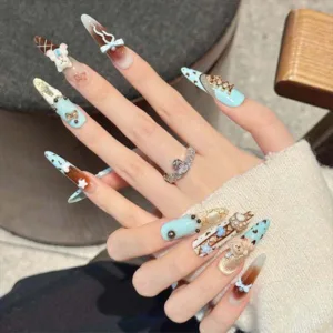 Home 5 A set of handmade nail studs in various elegant designs, perfect for adding a sophisticated touch to your nail art.