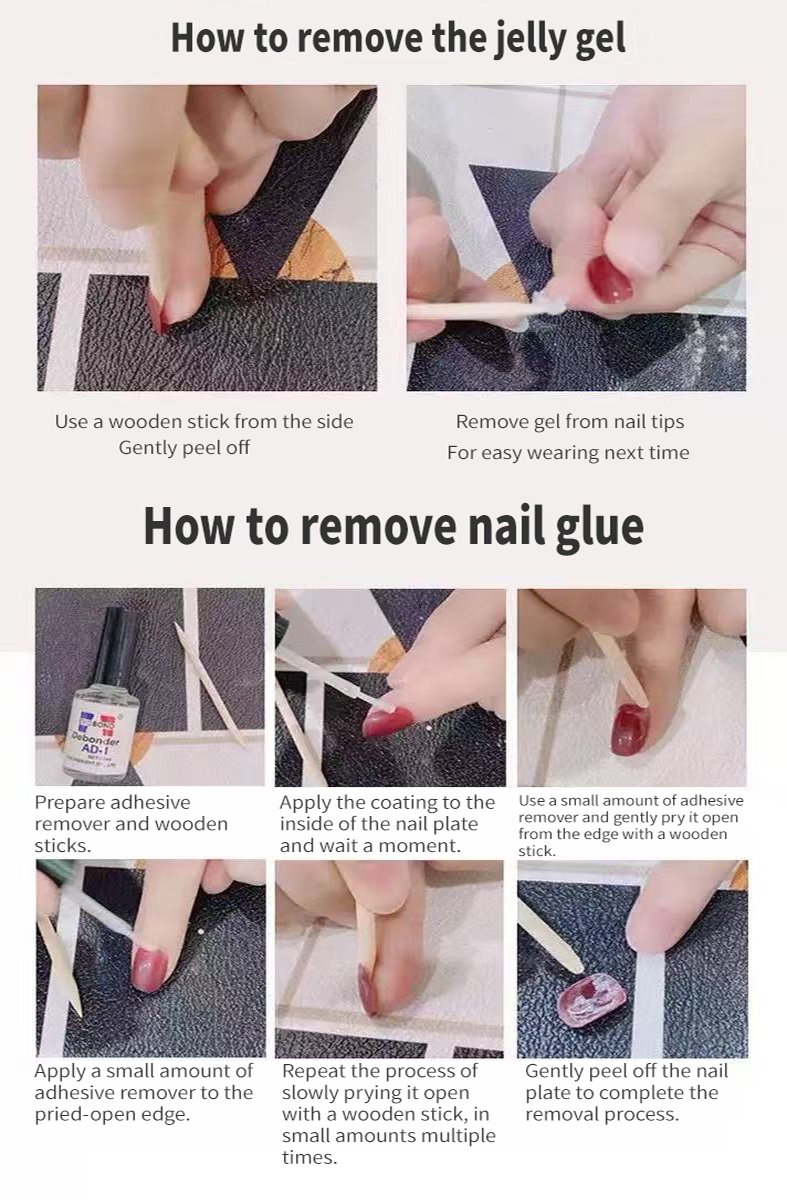 Handmade Luxury Press-on Nails | Reusable Custom Nail Art Set 5 卸甲流程 1