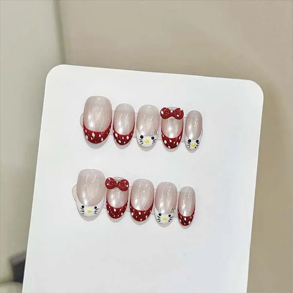 A set of handmade nail studs in various elegant designs, perfect for adding a sophisticated touch to your nail art.