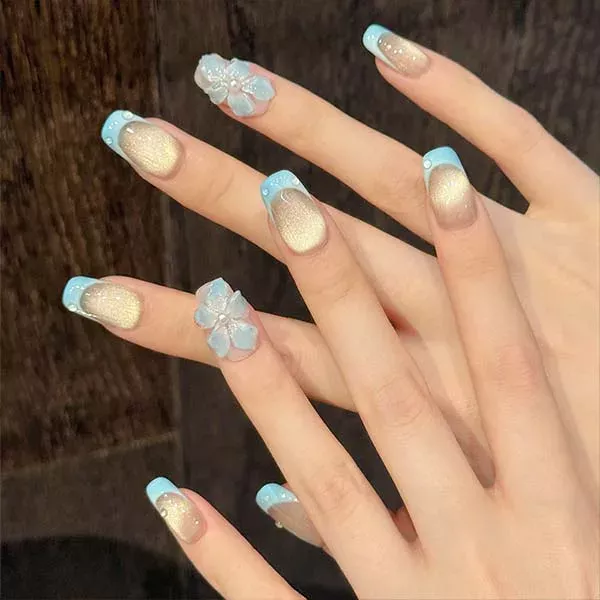 A set of handmade nail studs in various elegant designs, perfect for adding a sophisticated touch to your nail art.