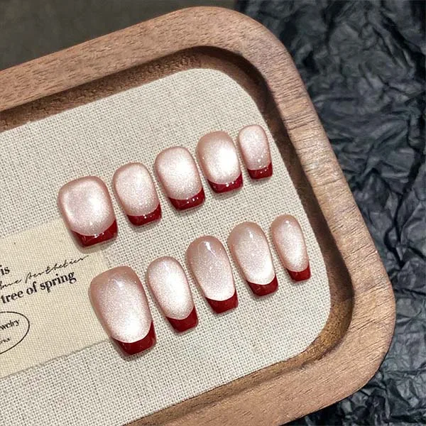 Close-up of custom-made handmade nail studs, designed to elevate the look of your nails with exquisite craftsmanship.